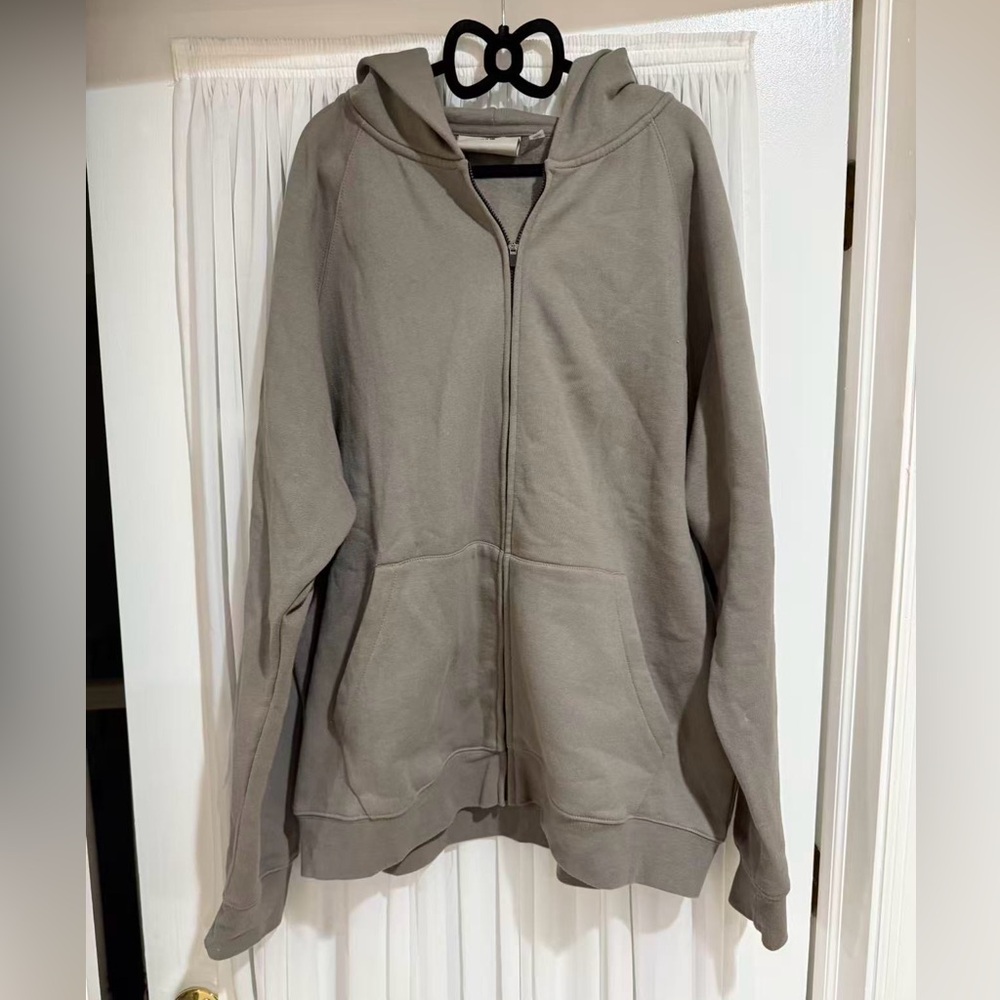 Essentials Gray Zip-Up Hoodie
